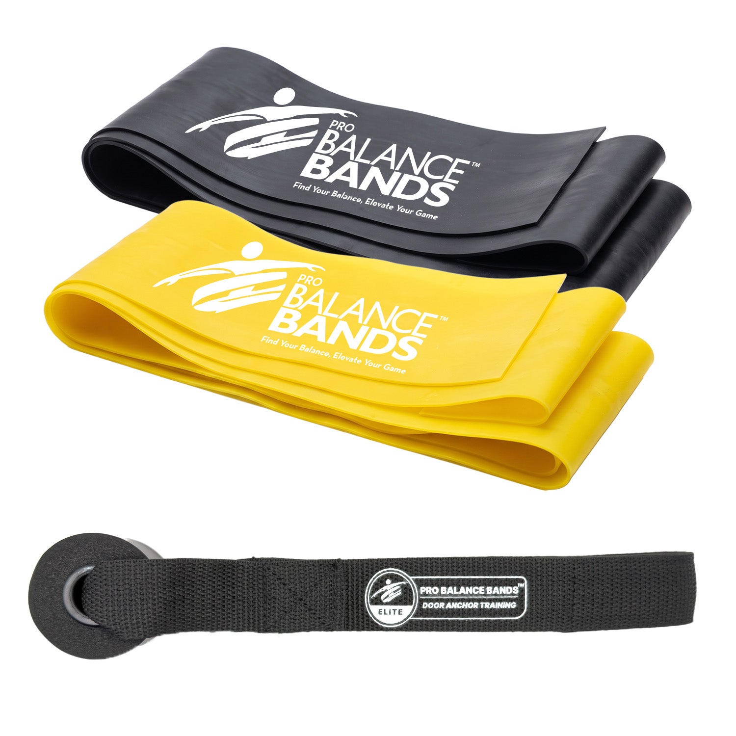 Pro Balance Bands 72" Stretch Band Set + Pro Balance Elite Door Anchor Bundle