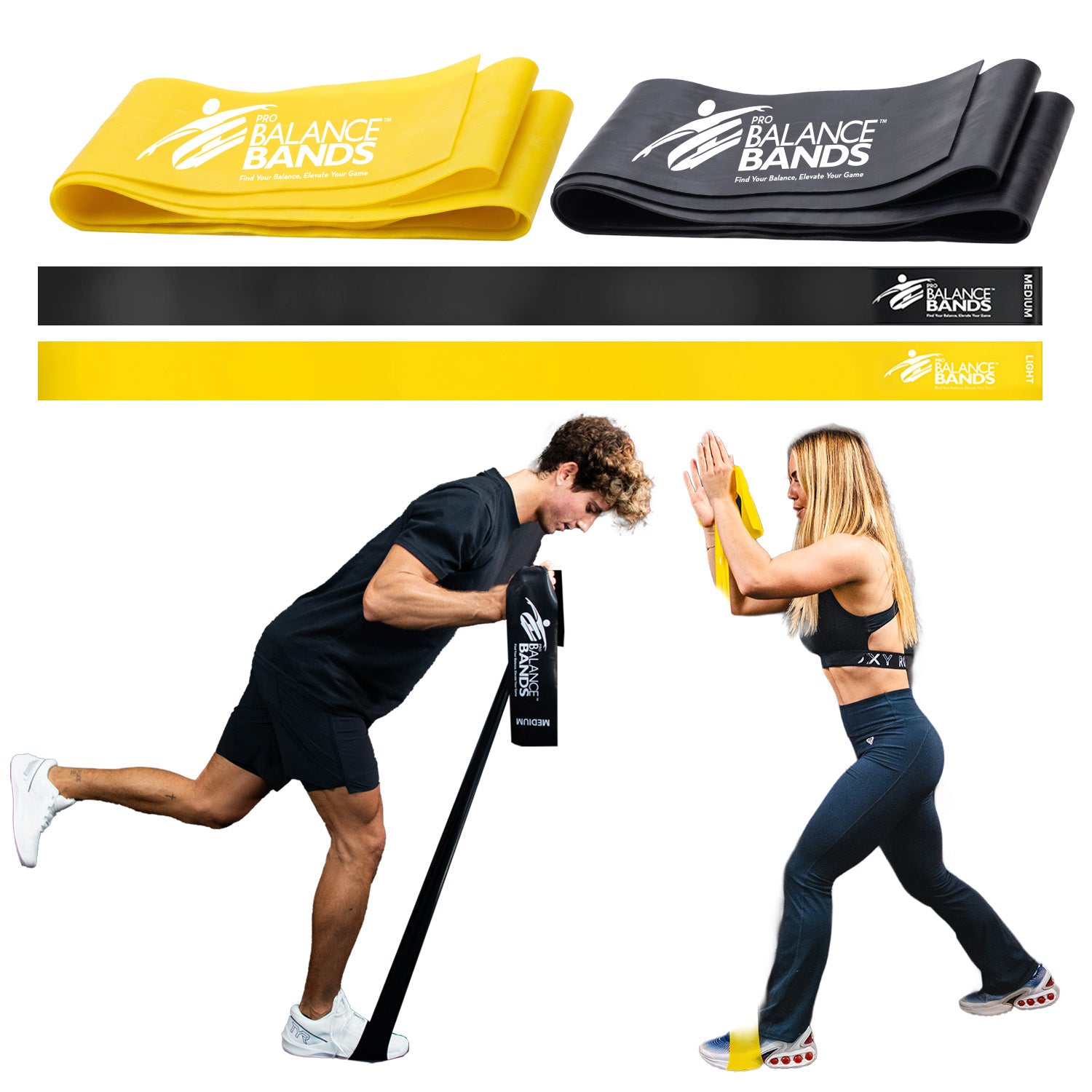 Pro Balance Bands 72" Stretch Band Set + Pro Balance Elite Door Anchor Bundle